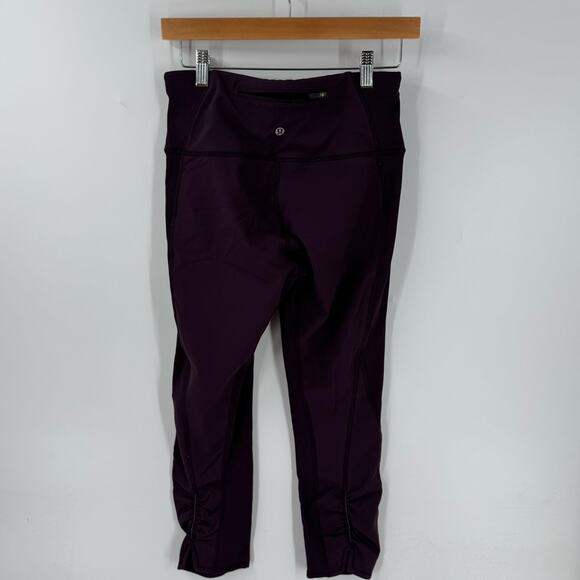Lululemon Womens Purple High Waist Leggings Nylon Lycra Blend Size 8 - Picture 2 of 8